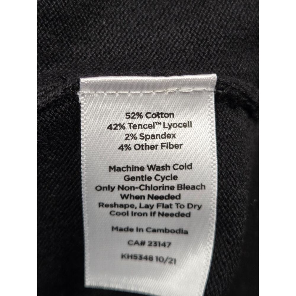 Talbots Solid Black Classic Thin Button Front Car… - image 3